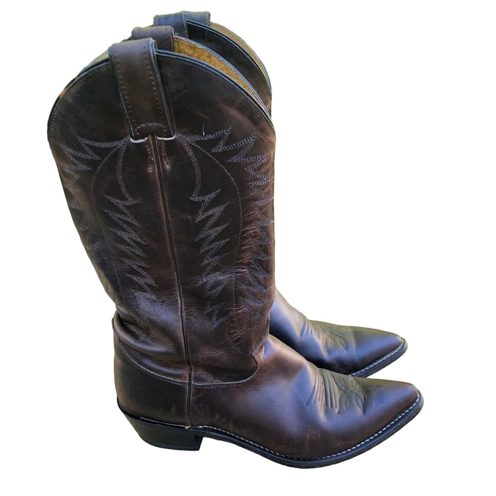 Justin Boots L4935 Ladies Classic Western sz 9c Bay Apache Cowhide Narrow Brown